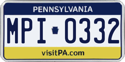 PA license plate MPI0332