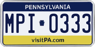 PA license plate MPI0333