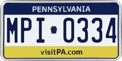 PA license plate MPI0334