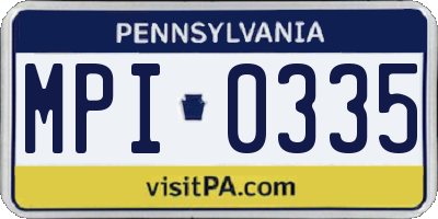 PA license plate MPI0335