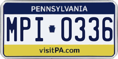 PA license plate MPI0336