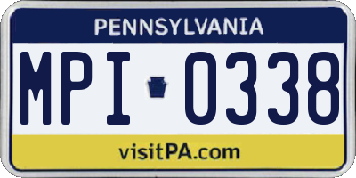 PA license plate MPI0338