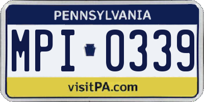 PA license plate MPI0339