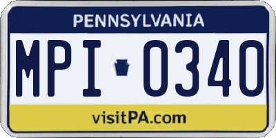 PA license plate MPI0340