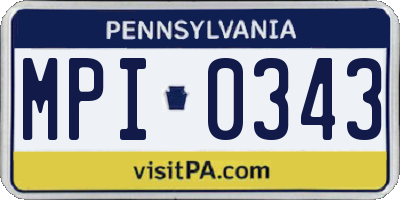 PA license plate MPI0343