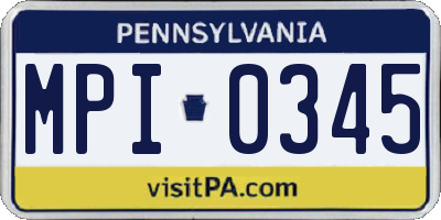 PA license plate MPI0345