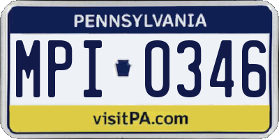 PA license plate MPI0346