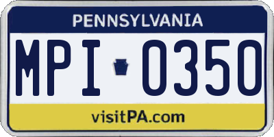 PA license plate MPI0350