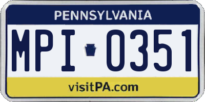 PA license plate MPI0351