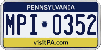PA license plate MPI0352