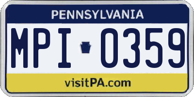 PA license plate MPI0359