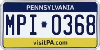 PA license plate MPI0368