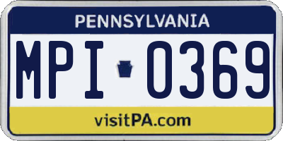 PA license plate MPI0369