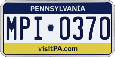 PA license plate MPI0370