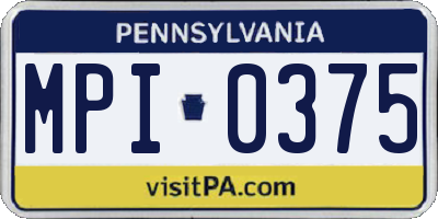 PA license plate MPI0375