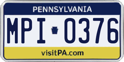 PA license plate MPI0376