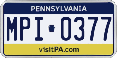 PA license plate MPI0377