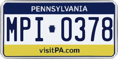 PA license plate MPI0378