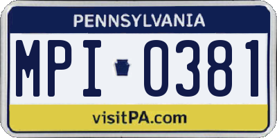 PA license plate MPI0381