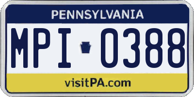PA license plate MPI0388