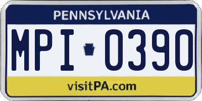 PA license plate MPI0390