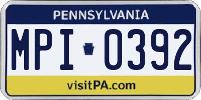 PA license plate MPI0392