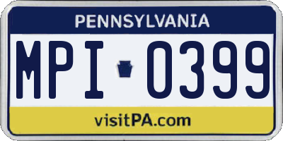 PA license plate MPI0399