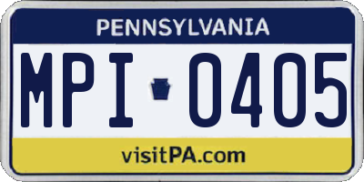 PA license plate MPI0405
