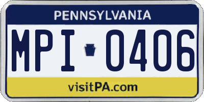 PA license plate MPI0406