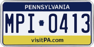 PA license plate MPI0413