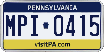 PA license plate MPI0415