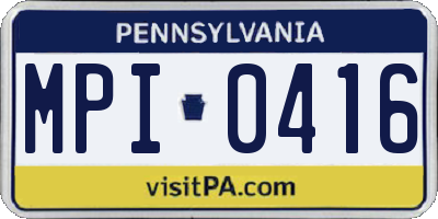 PA license plate MPI0416