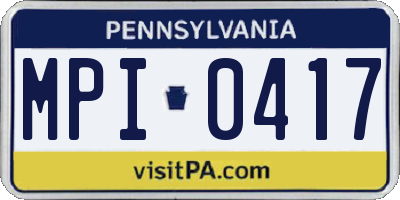 PA license plate MPI0417