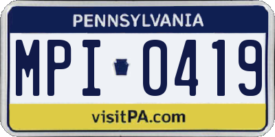 PA license plate MPI0419