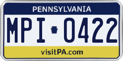 PA license plate MPI0422