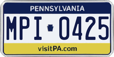 PA license plate MPI0425