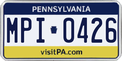 PA license plate MPI0426