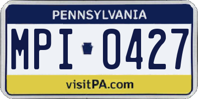 PA license plate MPI0427