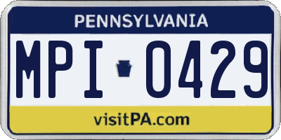 PA license plate MPI0429