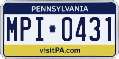PA license plate MPI0431
