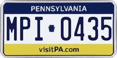 PA license plate MPI0435