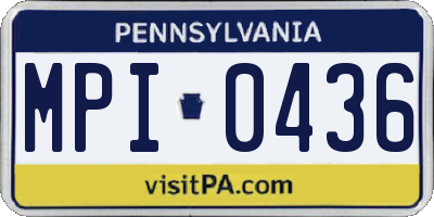 PA license plate MPI0436