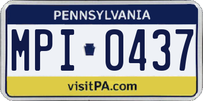 PA license plate MPI0437