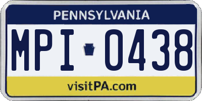 PA license plate MPI0438