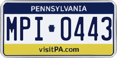 PA license plate MPI0443