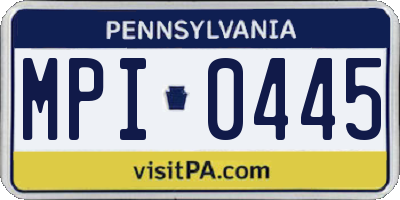 PA license plate MPI0445