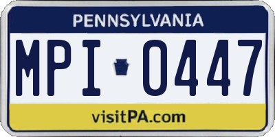 PA license plate MPI0447