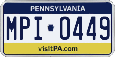 PA license plate MPI0449