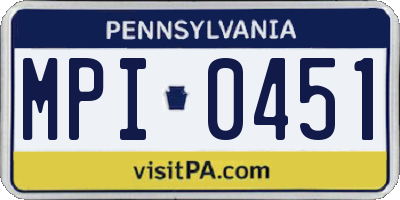 PA license plate MPI0451