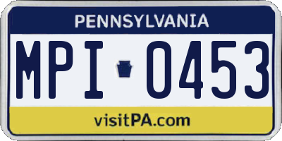 PA license plate MPI0453
